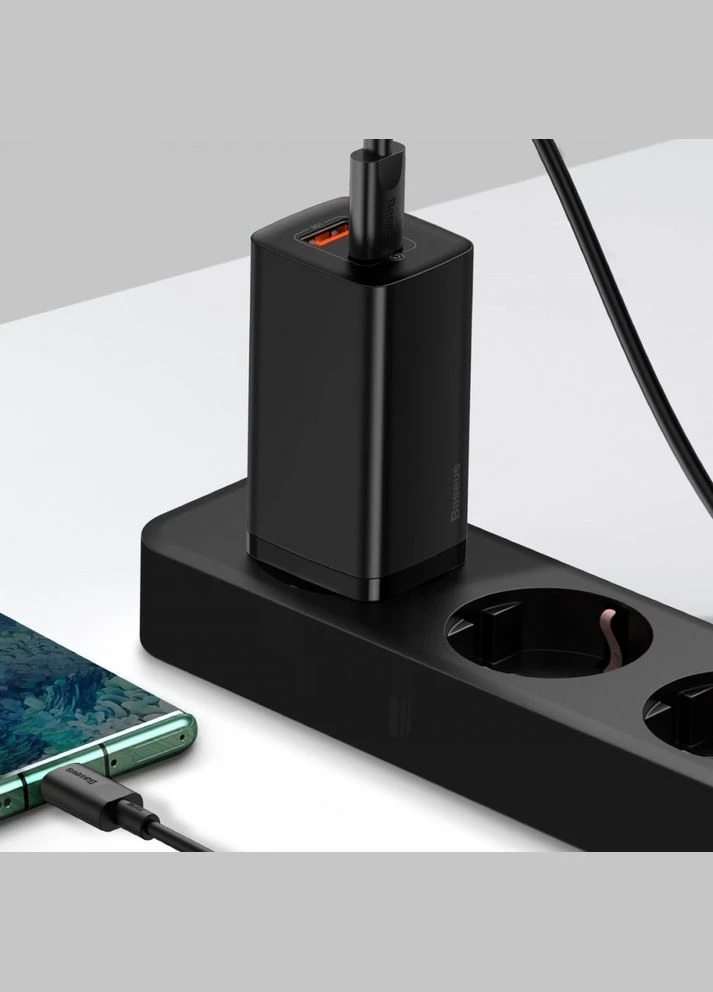 Сетевое зарядное устройство GaN2 Lite Quick Charger (1USB, 1Type-C) QC/PD, 5A, 65W Black (CCGAN2L-B01) Baseus (322245527)