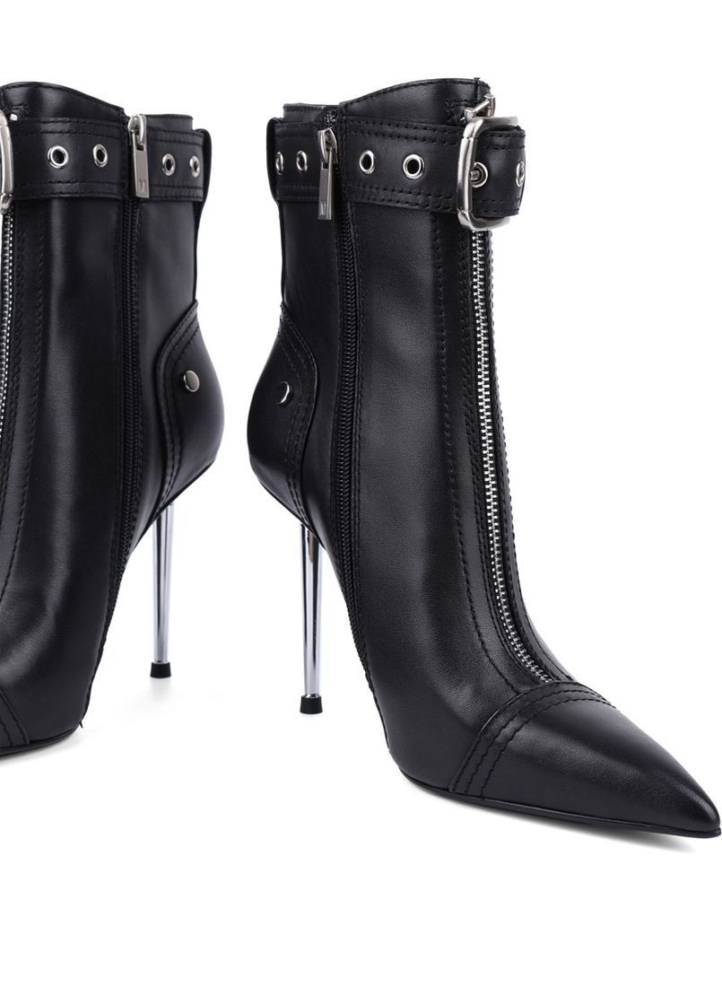 Осенние женские ботинки l2330-2 черная кожа MIRATON