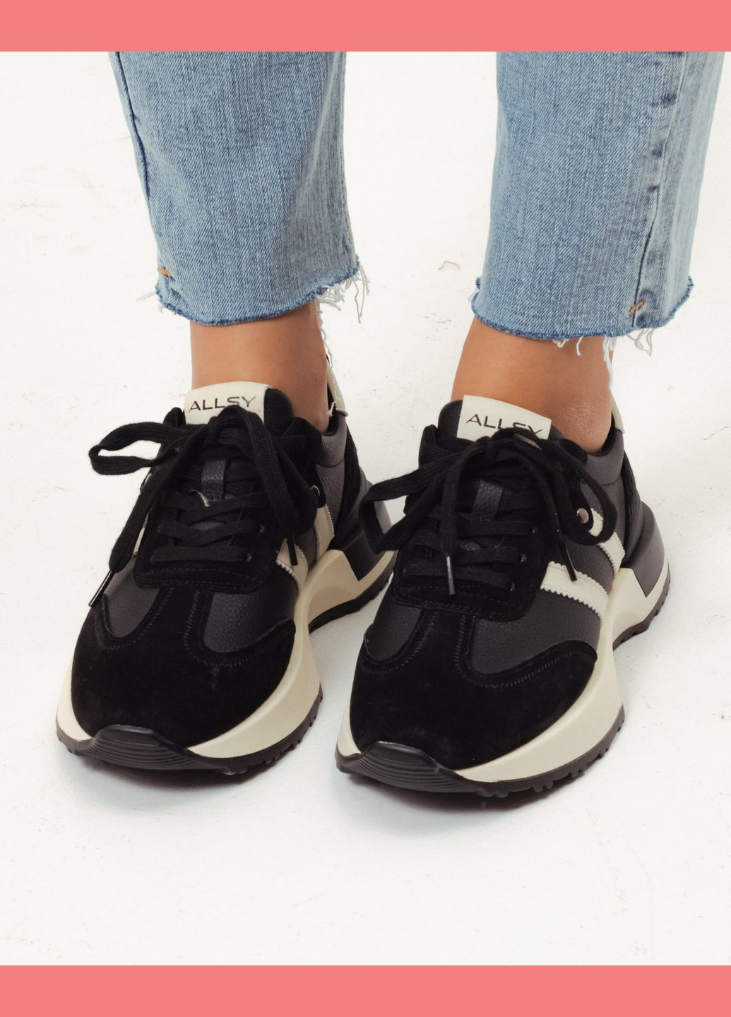 Кросівки шкіра замша ALLSY чорні демісезони (301407861)