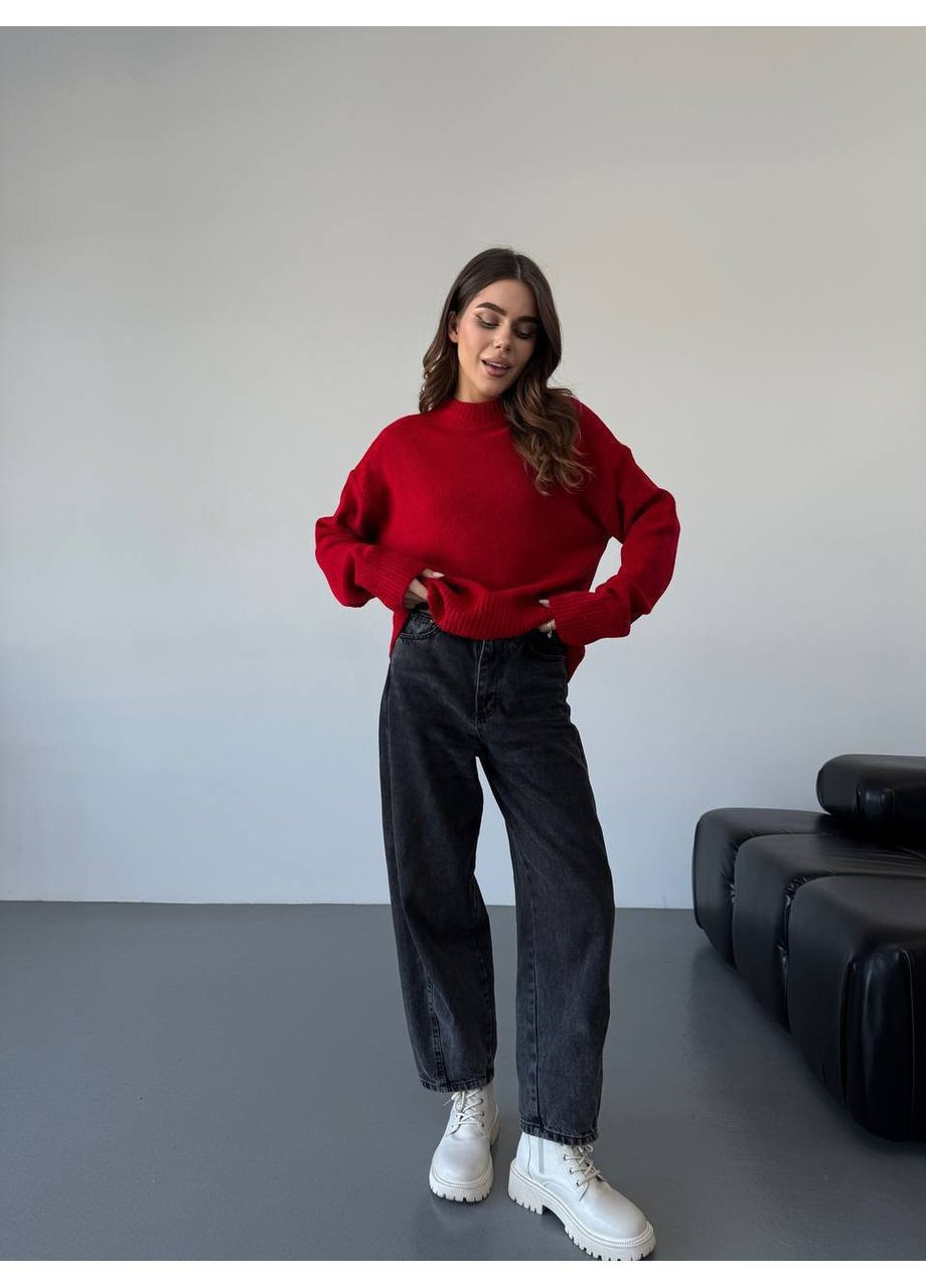 Красный демисезонный женский свитер пуловер Asi.Store.ua