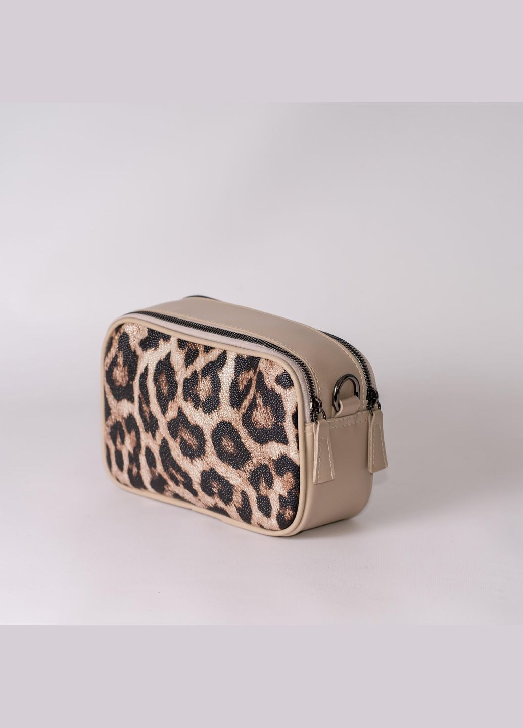 Сумка женская Кросс боди функциональная бежевая леопард из экокожи NIUNIU (340239634)