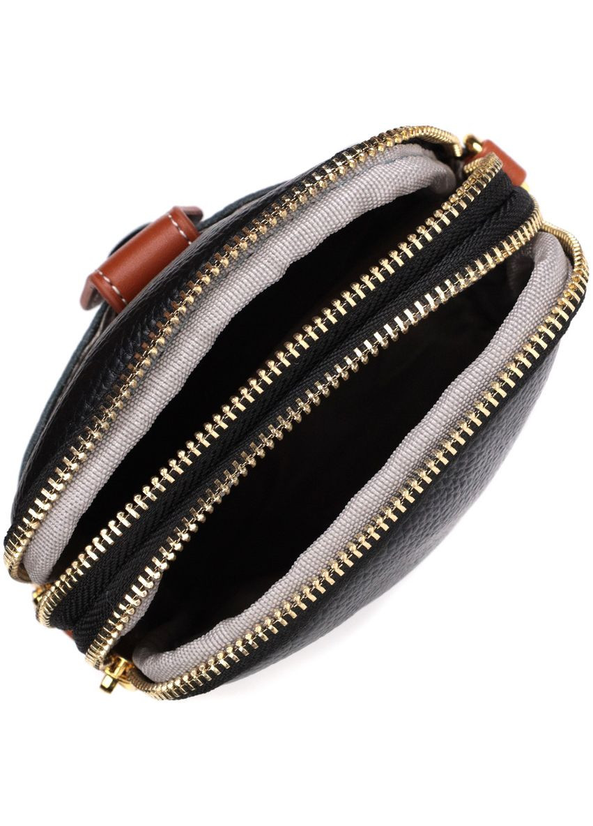 Удобная сумка трапеция для женщин из натуральной кожи 22269 Черная Vintage (329150993)