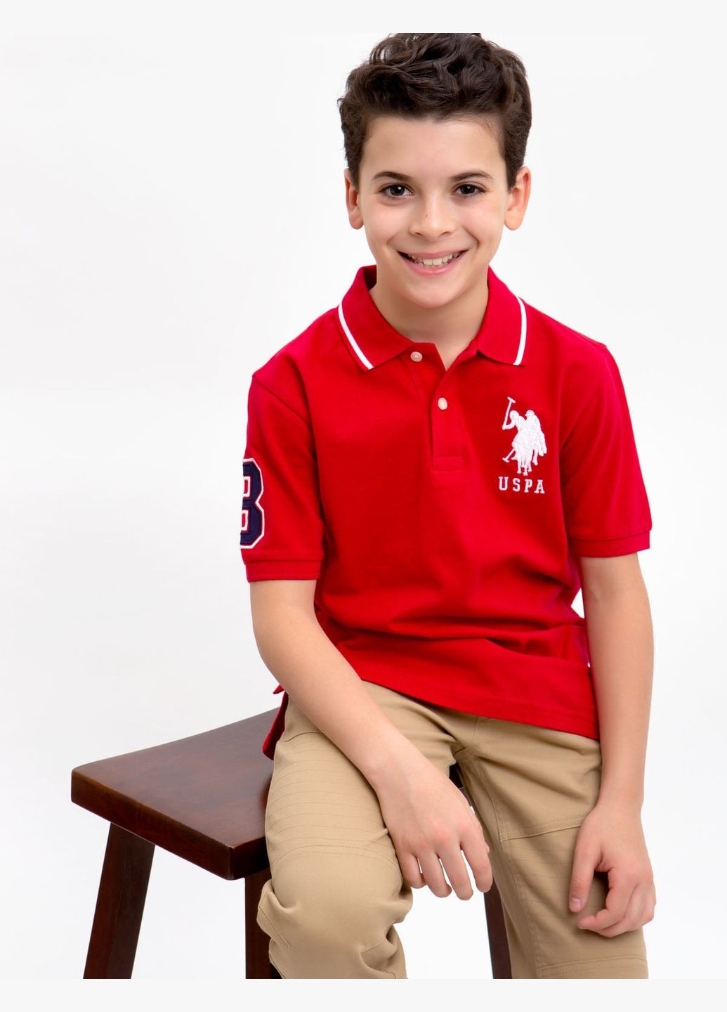 Футболка поло для хлопчика U.S. Polo Assn. 146 розмір червона U.S. Polo Assn. (335974556)