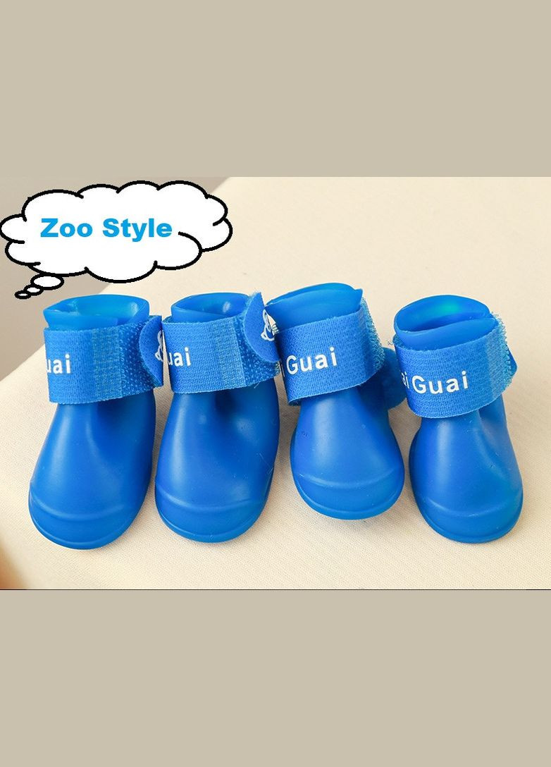 Резиновые сапоги для собак водонепроницаемые Pet Style "Rain" Синие 3 No Brand - (323232736)