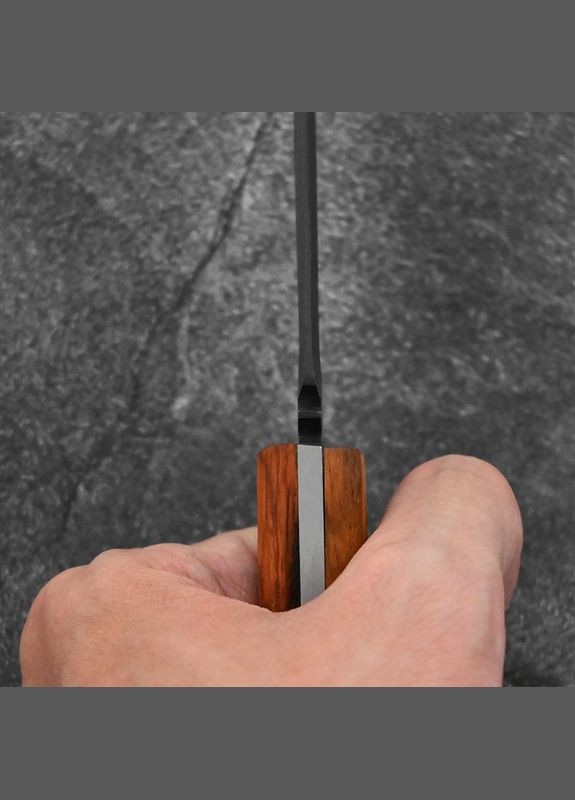 Нож охотничий туристический подарочный Перо деревянная ручка дамасская сталь в кожаном чехле No Brand (346597080)