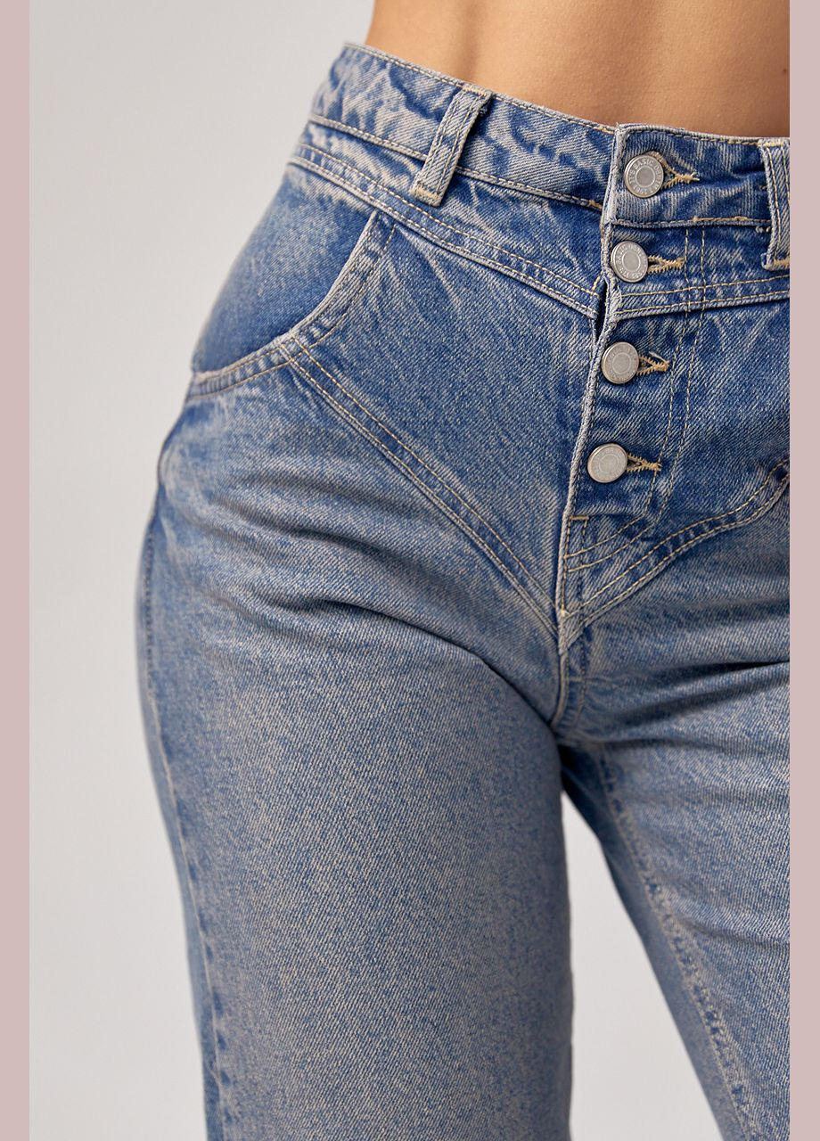Жіночі джинси Straight з фігурною кокеткою 3218 Lurex - (292252826)