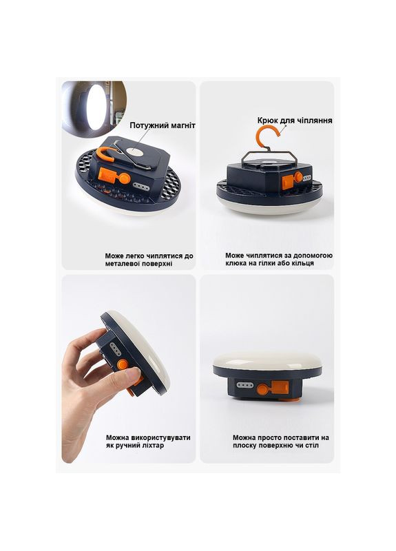 Ліхтар для кемпінгу рибалки або надзвичайних ситуацій з акумулятором 7200 мАг та Power bank MOS-14 (холодне світло) (100905) Nectronix (321960364)