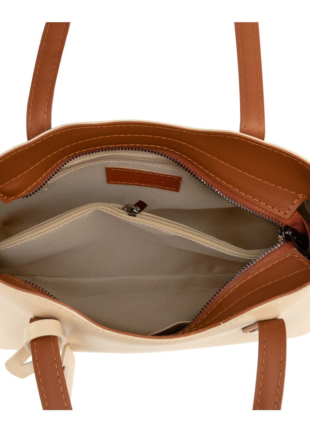 Трендова об'ємна сумка класична жіноча натуральна шкіра бежева Fior Di Loto (371884236)