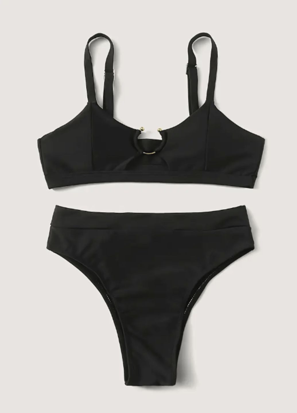 Черный черный купальник женский шторка купальник на завязках раздельный черного цвета купальник женский No Brand