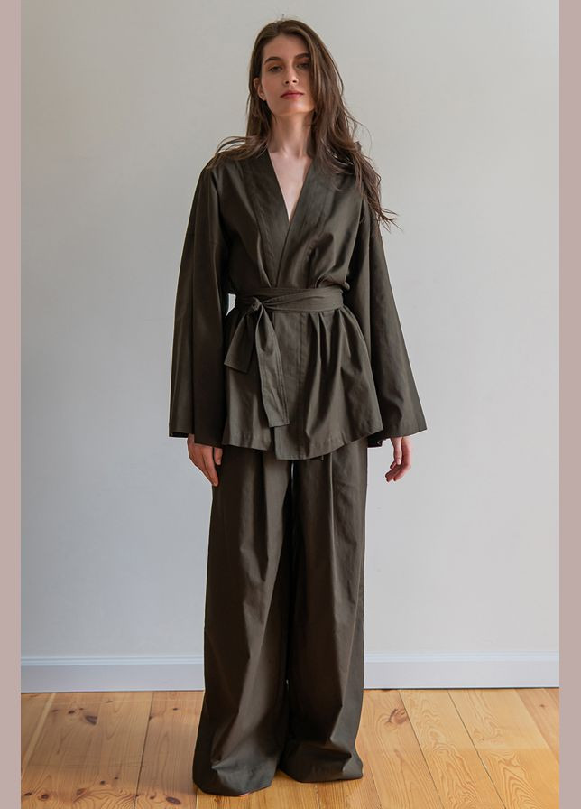 Зеленая рубашка однотонная Forly