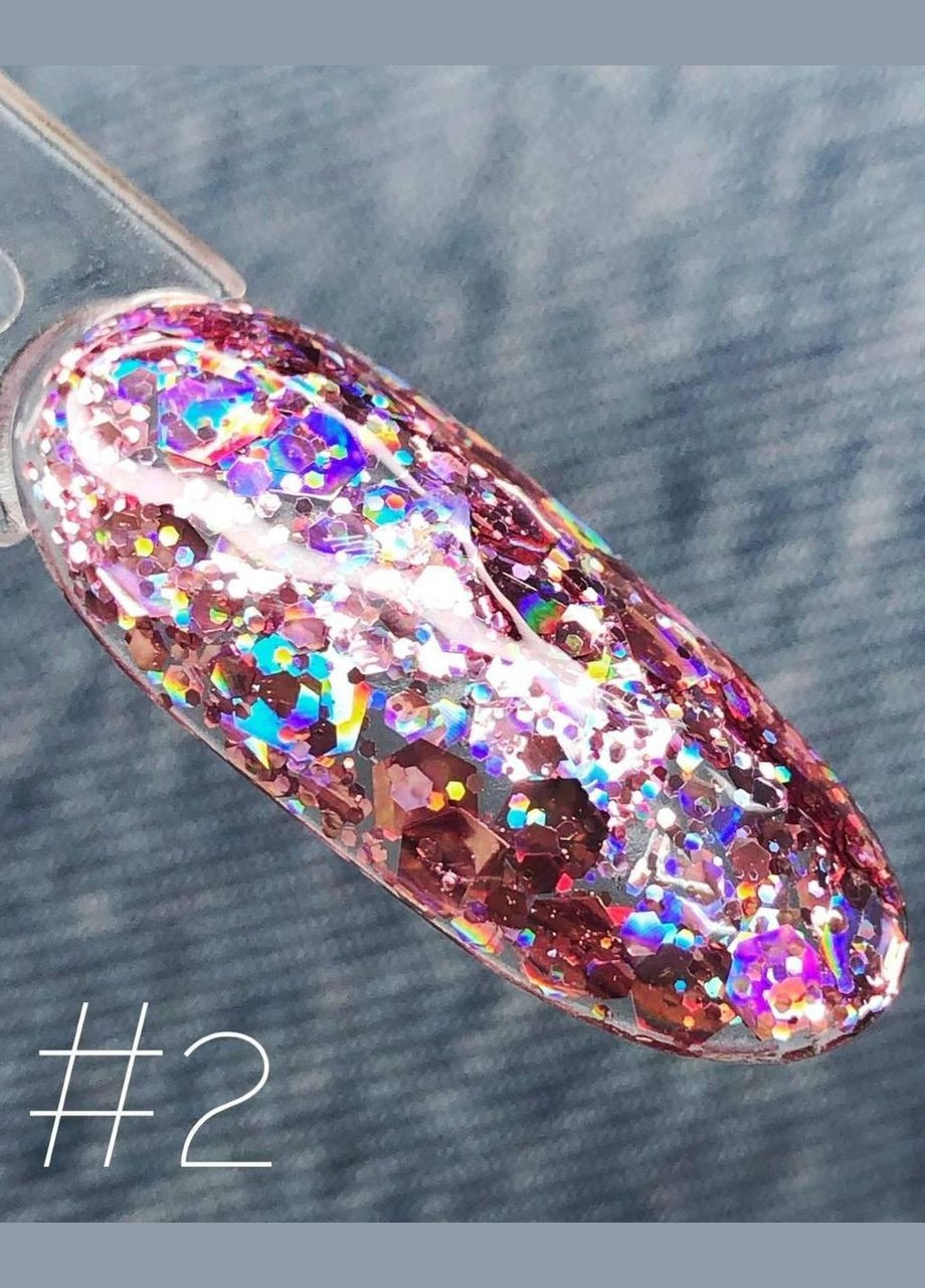 Нейл Новинка! Гель Galaxy glitter для ногтей с разноцветными блестками №3 8мл Saga (342376544)