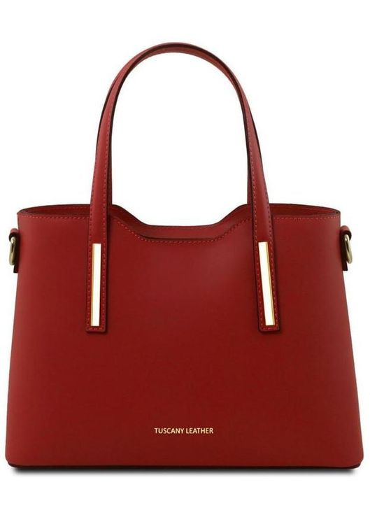 Сумка тоут через плече жіноча шкіряна середня Tuscany Червоний 36049 Tuscany Leather (338182765)