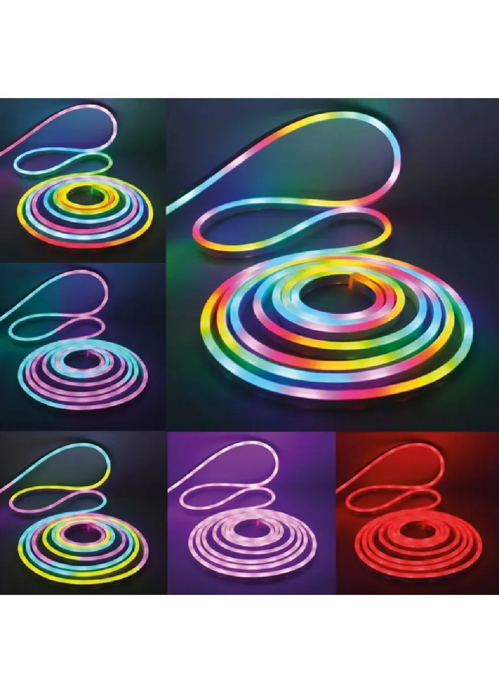 Розумна гнучка водостійка неонова світлодіодна RGB стрічка з пультом роботою від USB підключенням по Bluetooth 3 м (481788-Prob) Unbranded (366258466)