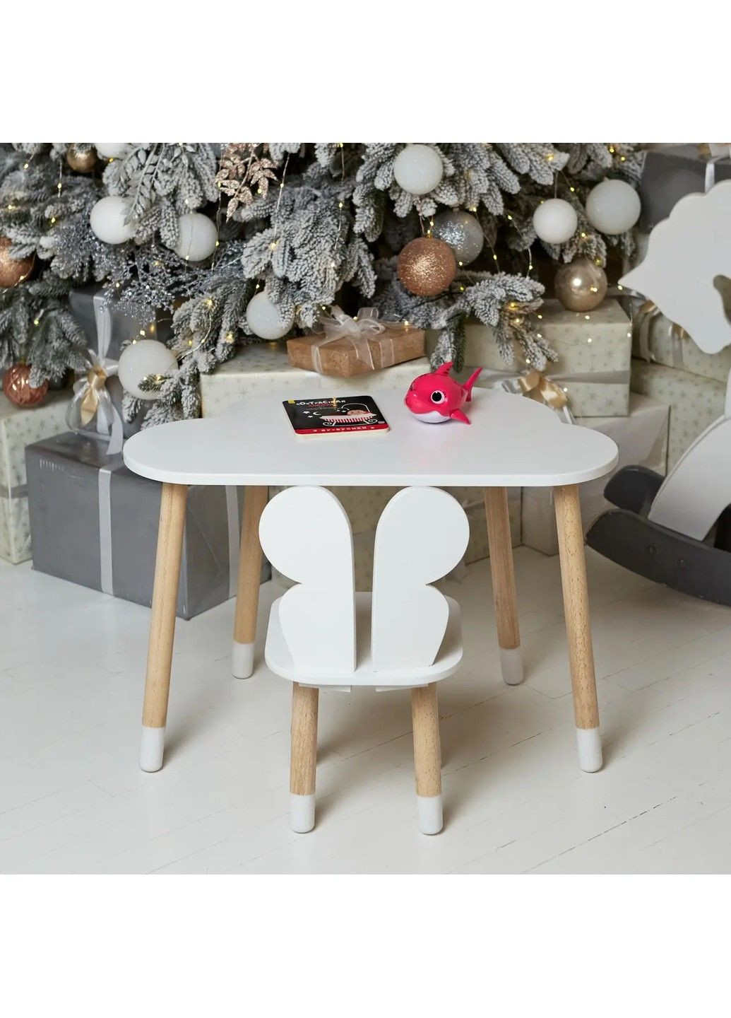Дитячий столик Хмара та стільчик Метелик білий No Brand (331639998)