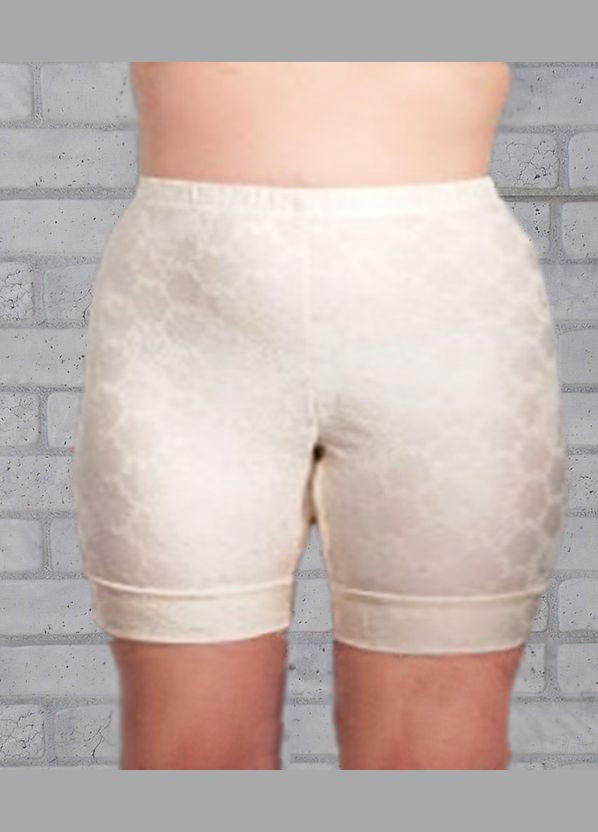 Панталоны для женщин удлиненные с высокой посадкой цвет молочный (батал), стрейч ажур No Brand (322337244)