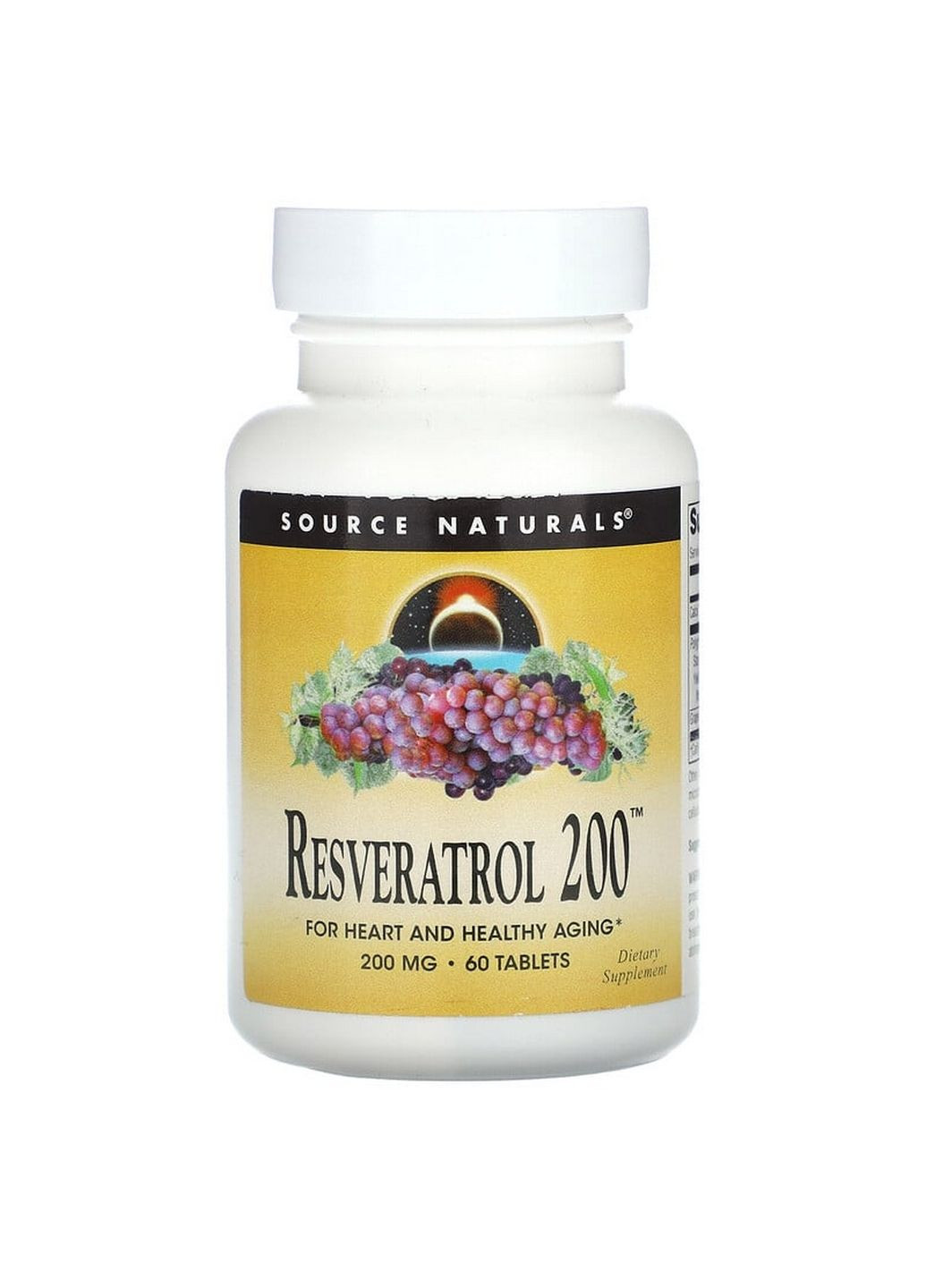 Натуральная добавка Resveratrol 200 mg, 60 таблеток Source Naturals (293483375)