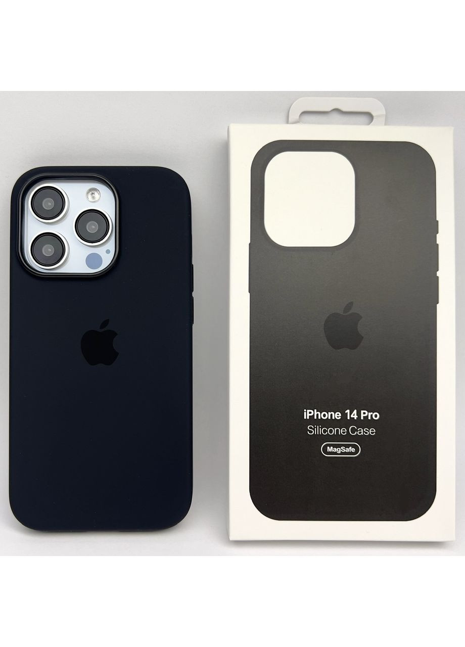 Чехол на 14 PRO Silicone Case Magsafe микрофибра черный силиконовый для айфона 14 О Midnight No Brand (369137555)