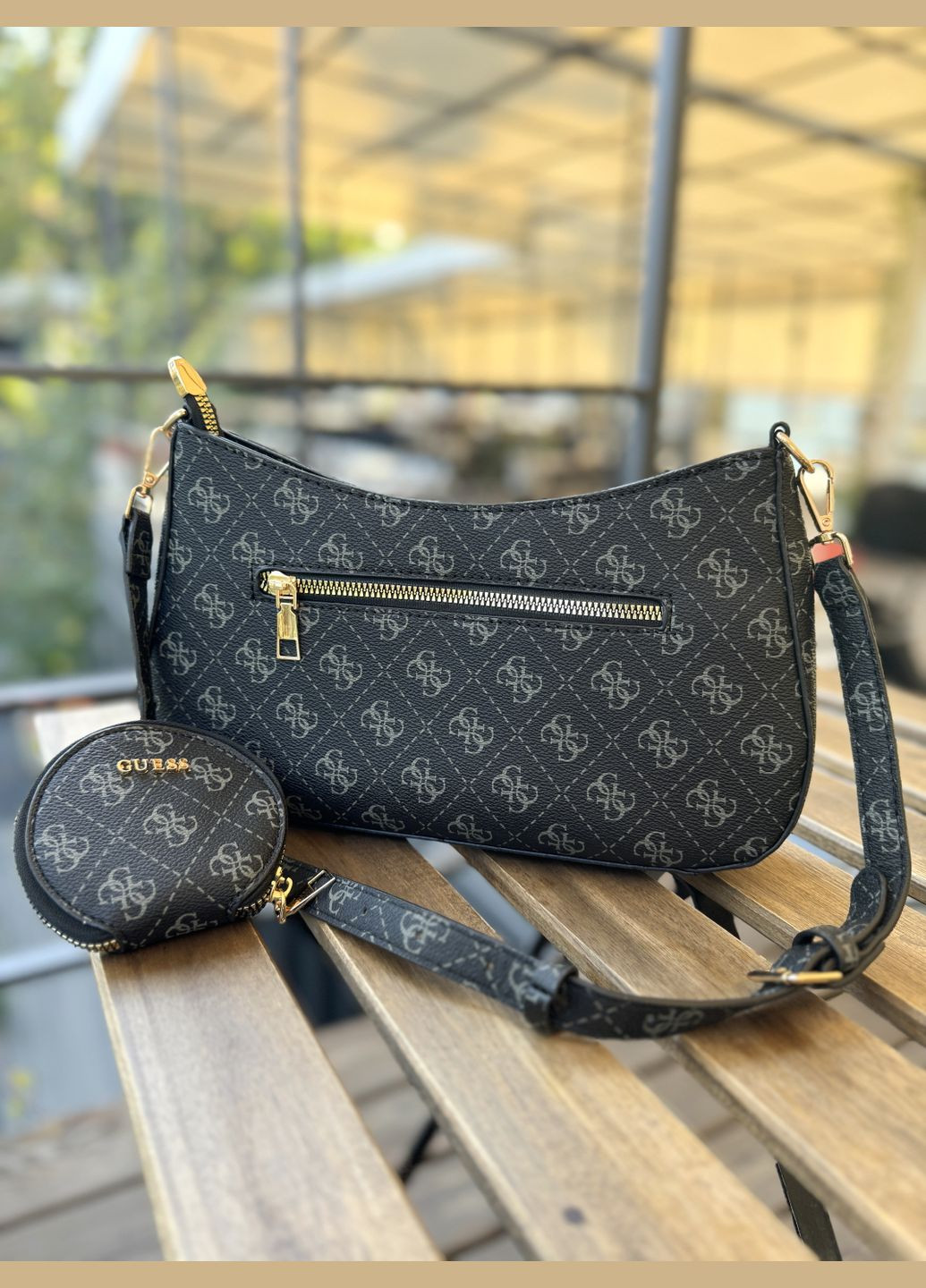 Сумка женская Гесс Noelle багет 2 в 1 на плечо черный No Brand Багет (322592787)