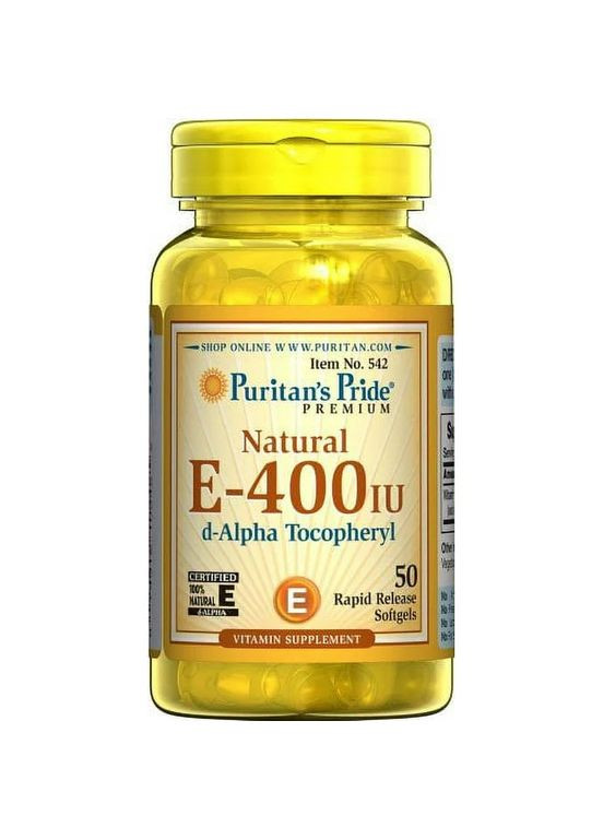 Витамин Е Puritan's Pride Vitamin E-400 I.U 100% Natural Mixed Tocopherols 50 softgels Puritans Pride (291848549)