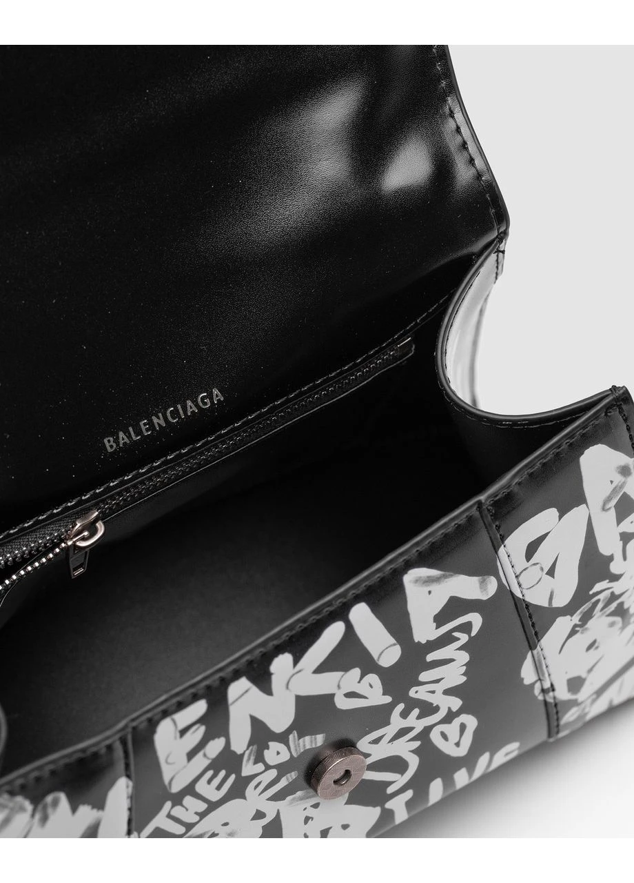 Сумка Balenciaga Hourglass Small Handbag Graffiti in Black Баленсіага (377507793)