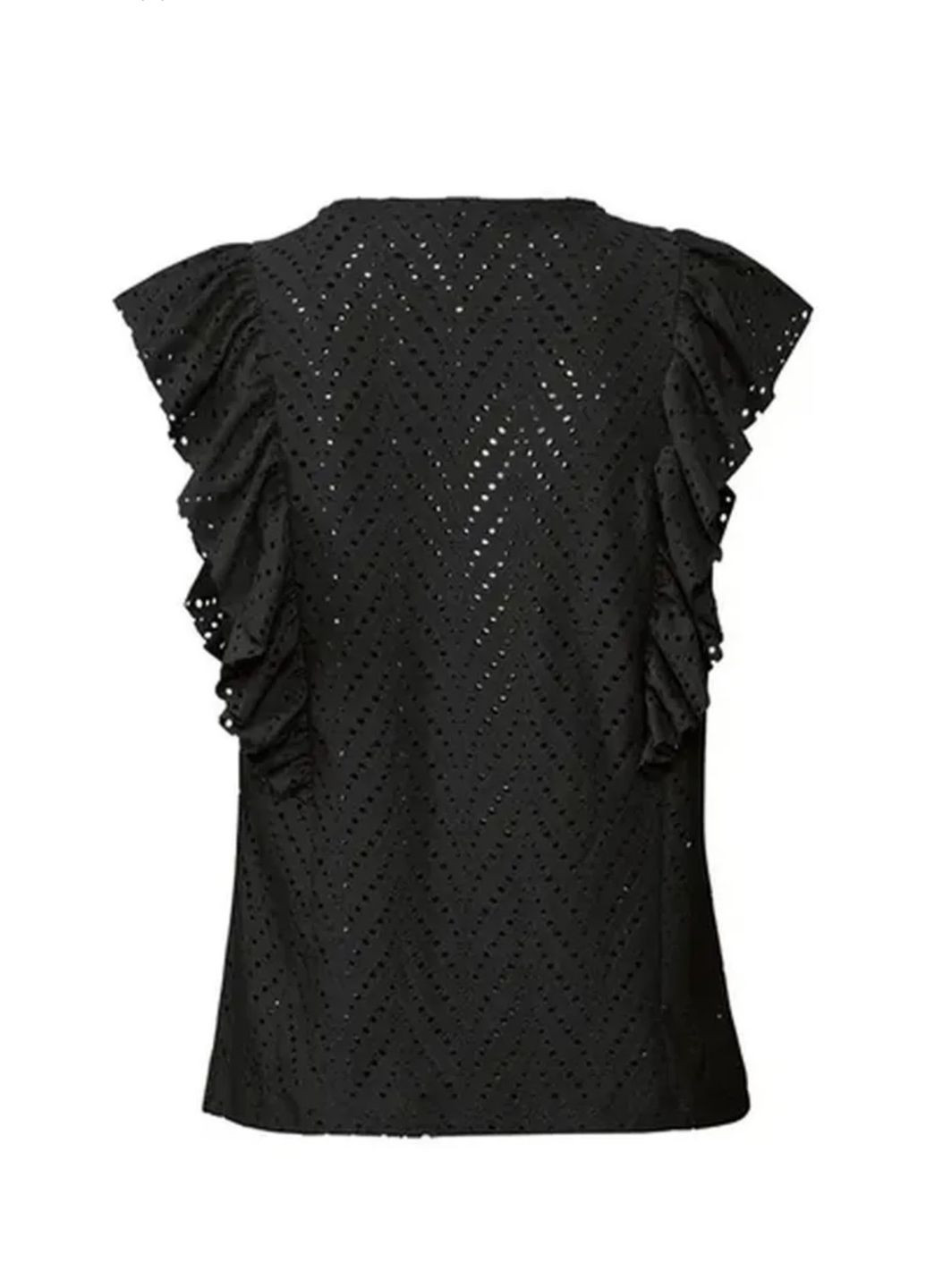 Майка (блуза) прошивка, s размер, черная, с воланами Esmara — 331163921