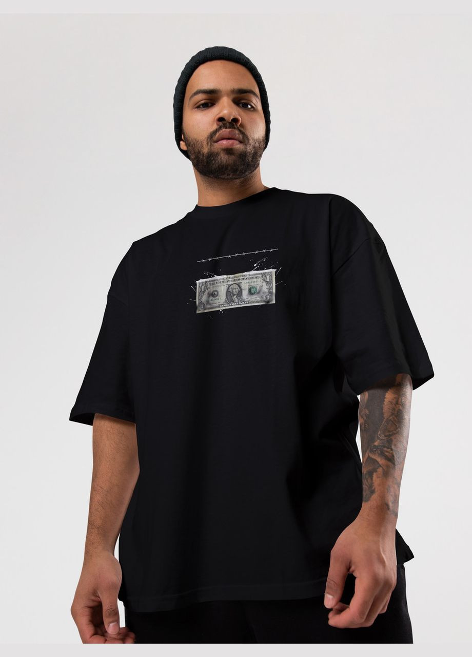 Черная мужская футболка оверсайз urban черная высокая плотность с длинным рукавом Mishe