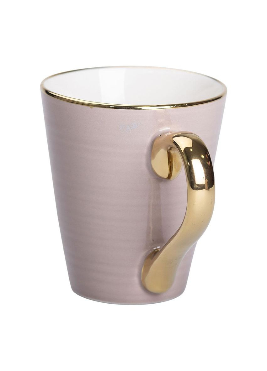 Чашка порцелянова із золотим обідком та позолоченою ручкою 320 (мл) Кремова RX-N240624CR Liling Rongxiang Ceramic (369143044)