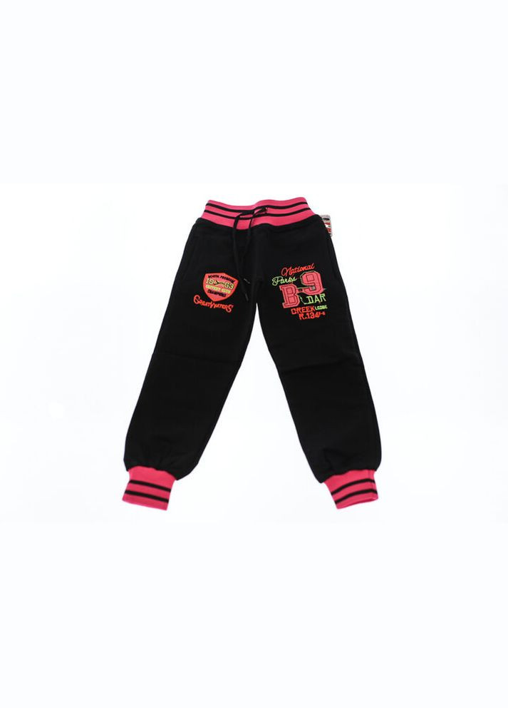 Черные демисезонные джоггеры штаны для девочки трикотажные в-9 черный 110 см (36190) BABYKROHA