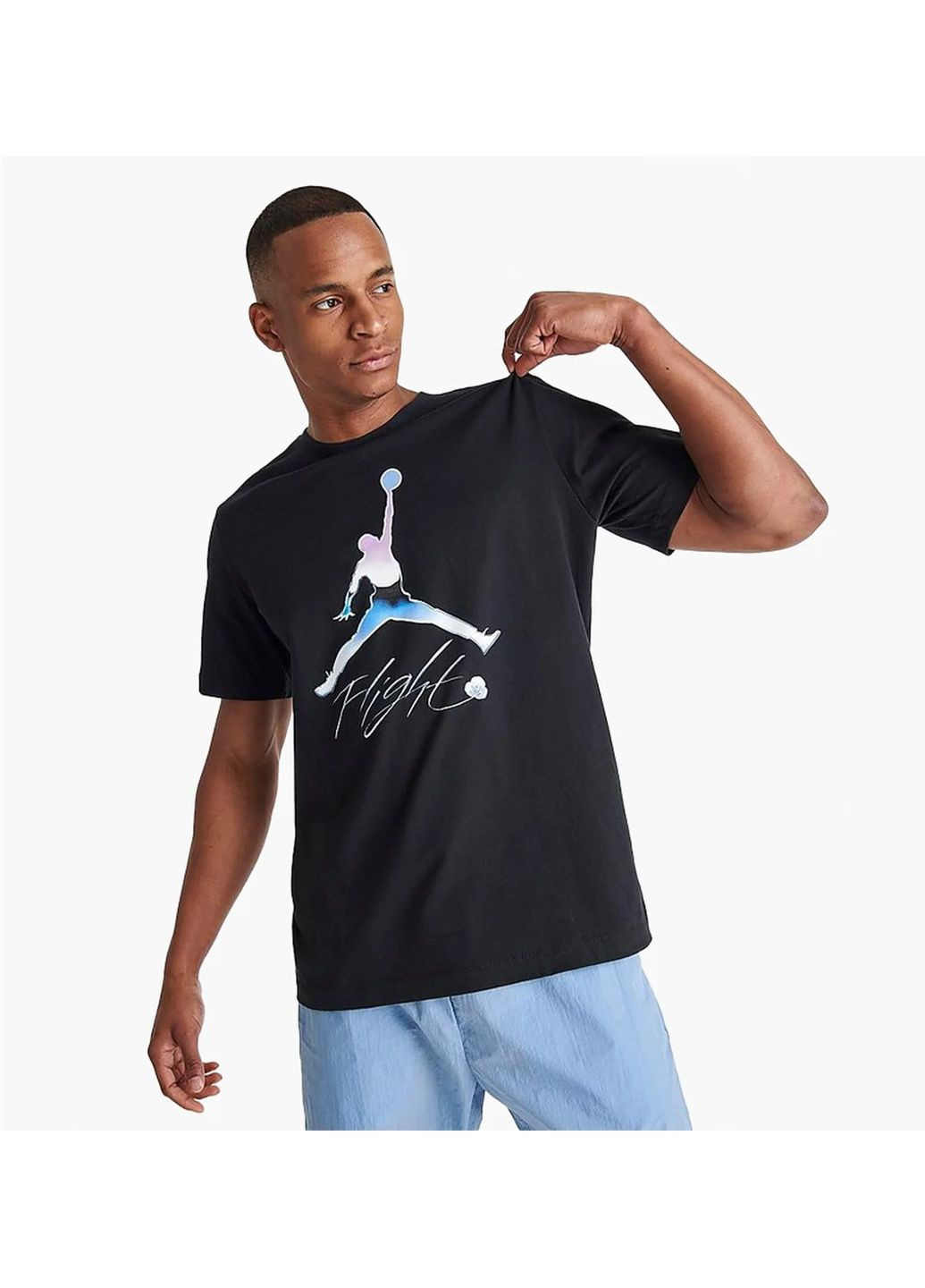 Черная футболка мужская flight metallic graphic t-shirt black dv8414-010 Air Jordan