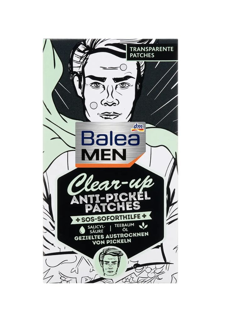 Патчі проти прищів з саліциловою кислотою та олією чайного дерева MEN Clear-up Anti-Pickel Patches, 36 St Balea (366569683)
