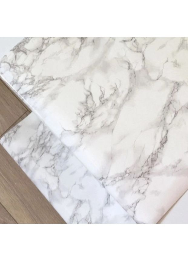 Вінілова самоклеюча плівка під білий мармур для кухні та меблів 3 м × 60 см водостійка 2 шт (2104618891) No Brand (371631731)