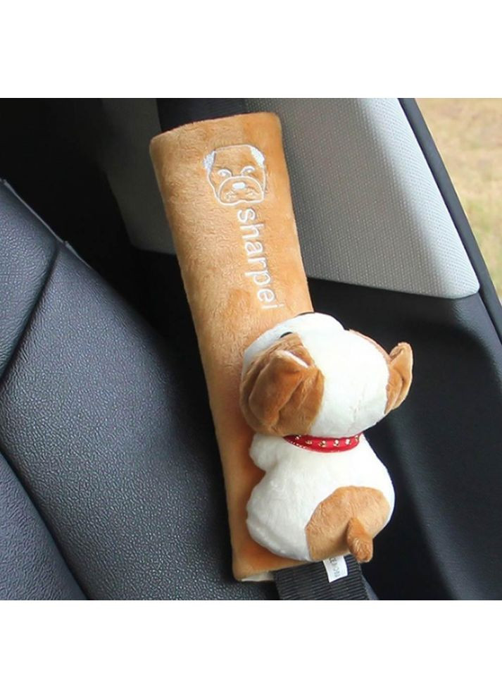 Мягкая автомобильная накладка на ремень безопасности рыжая собачка (OK0108_2) No Brand (368683749)