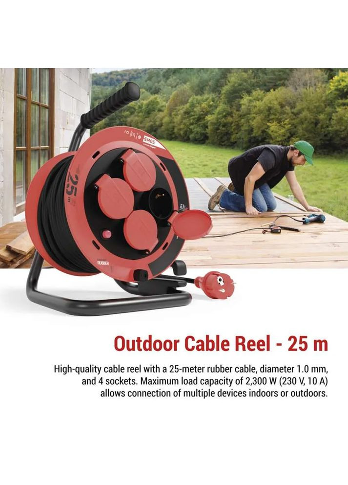 Удлинитель P082251 4 розетки 25 м Red Emos (363837306)
