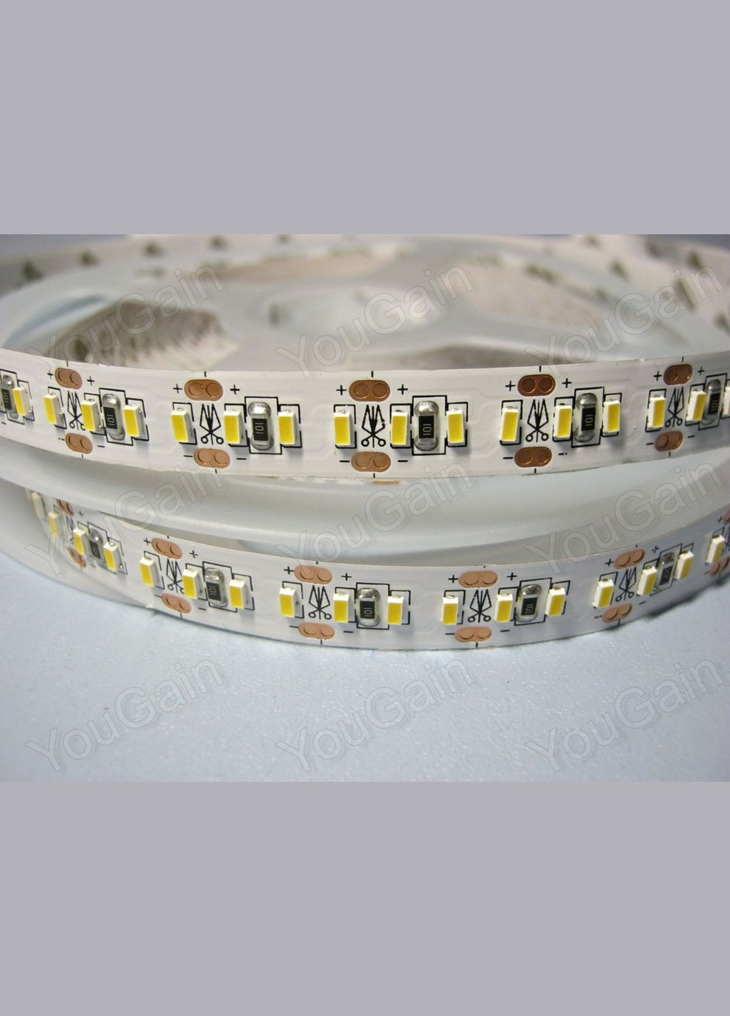 Світлодіодна стрічка 12В SMD3014 10мм Теплий білий 1020LEDs (204 шт на 1 м) IP20. 1 метр OEM (361068148)