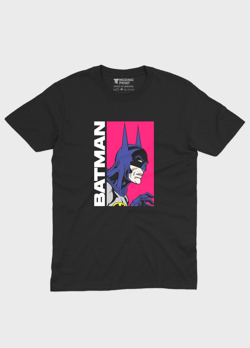 Черная демисезонная футболка для мальчика с принтом супергероя - бэтмен (ts001-1-bl-006-003-024-b) Modno