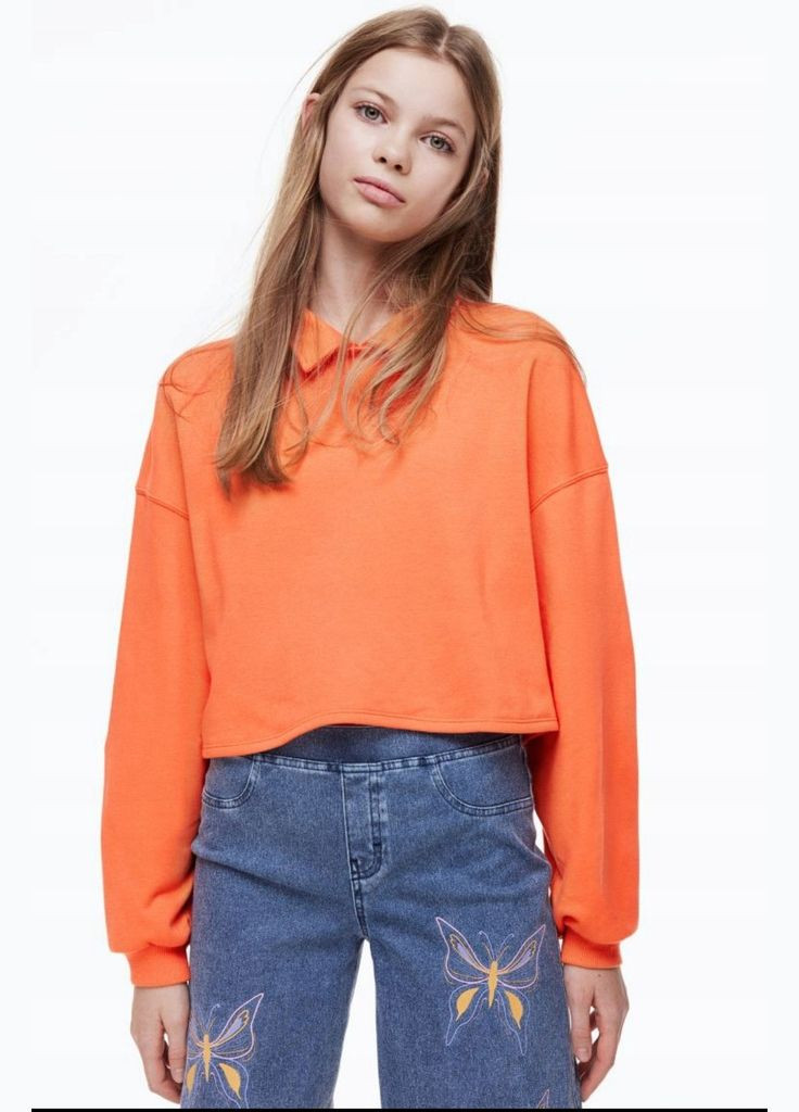 H&M світшот укорочений помаранчевий