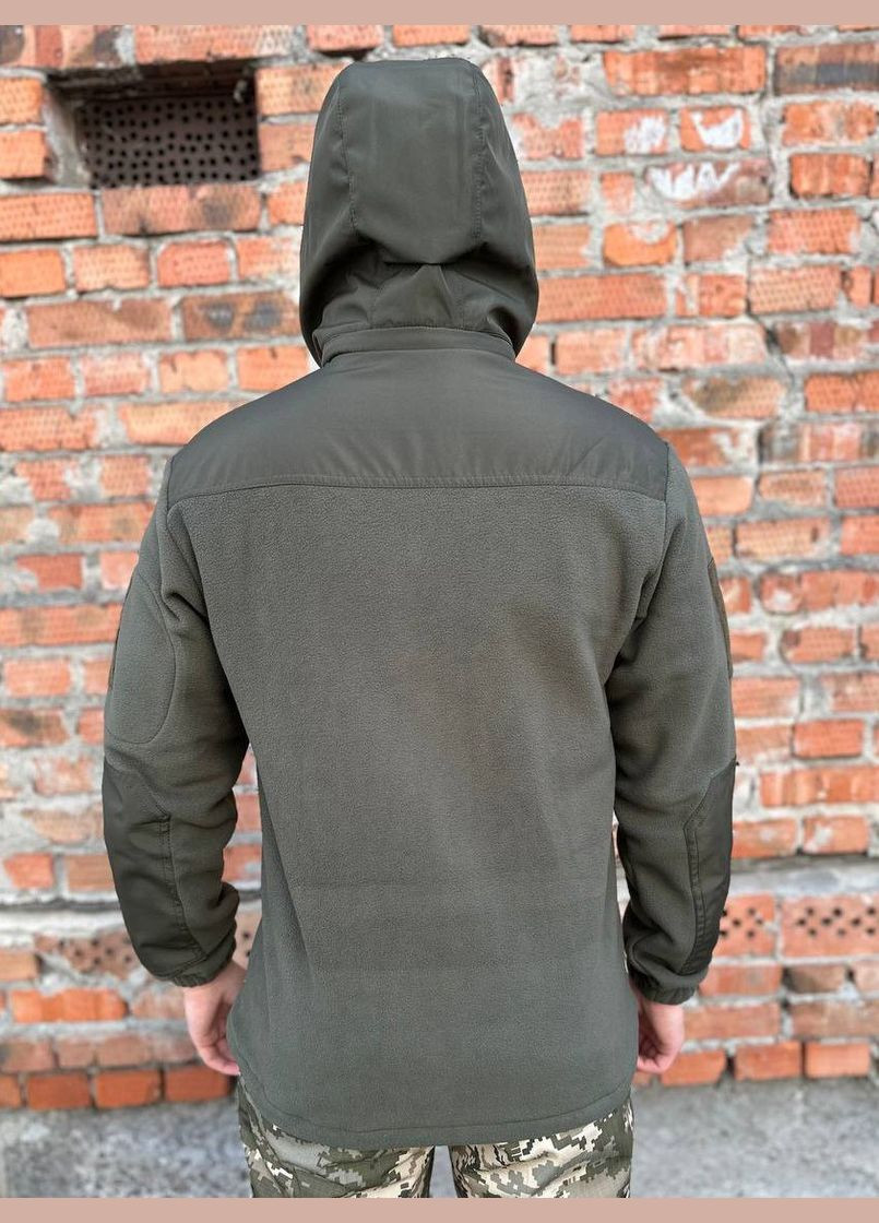 Флісова кофта хакі з капюшоном No Brand (317042113)