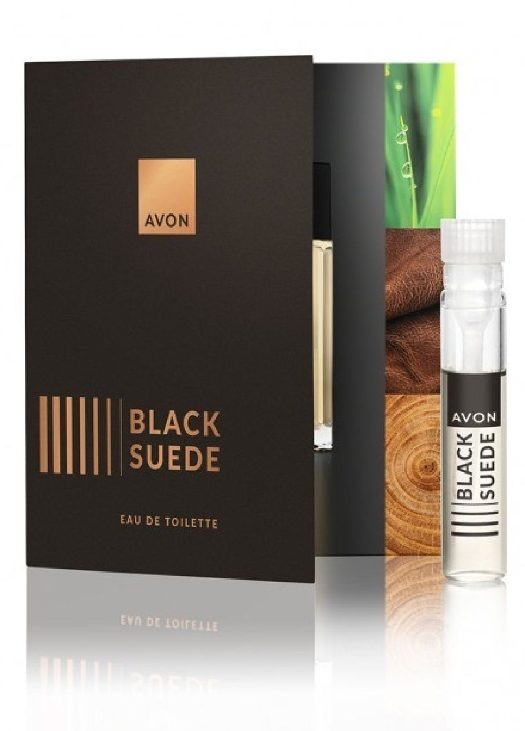 Туалетная вода Black Suede – открытка с пробным образцом 0.6 мл Avon (302661765)