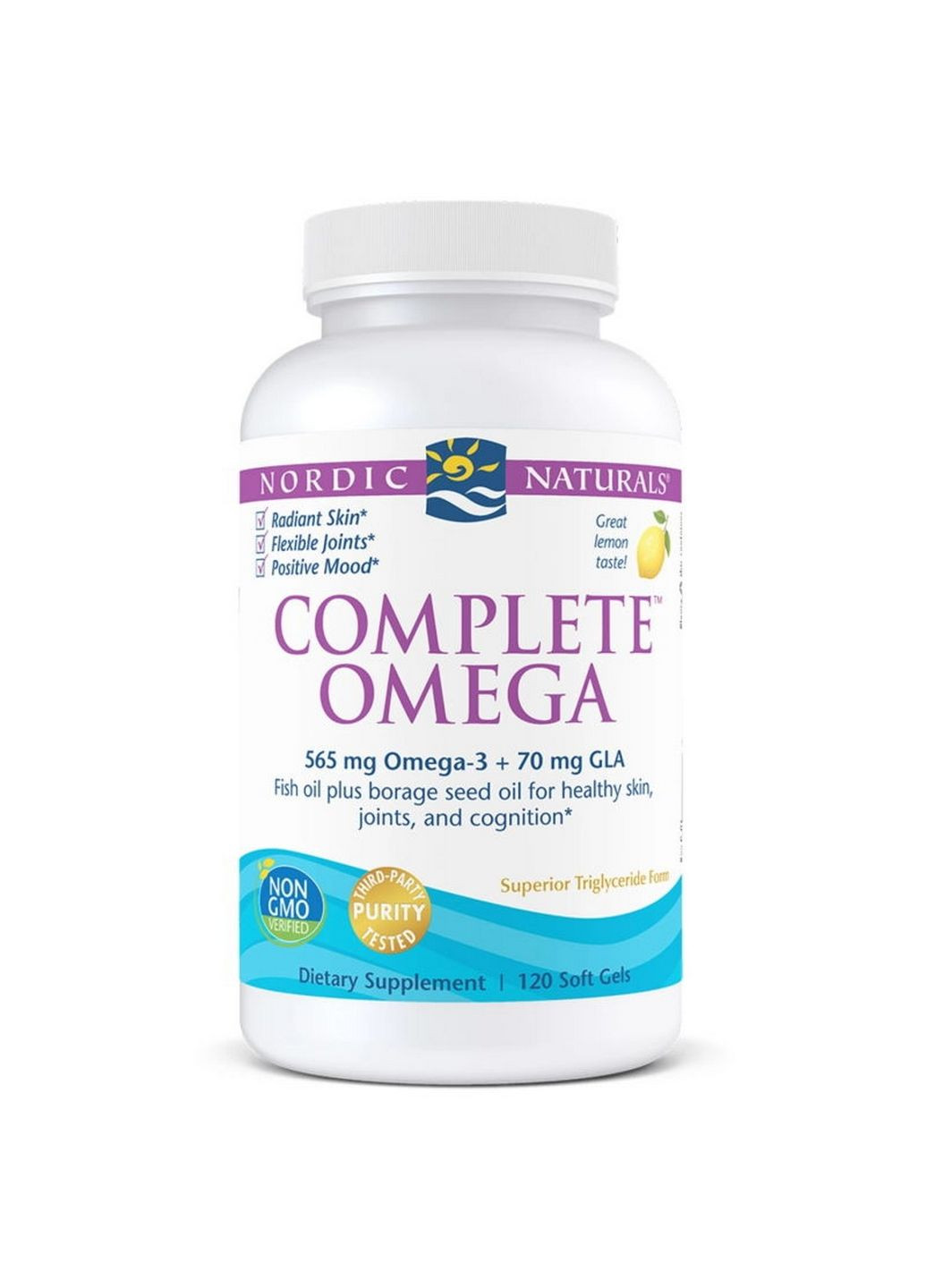 Жирні кислоти Complete Omega, 120 капсул - лимон Nordic Naturals (293420988)