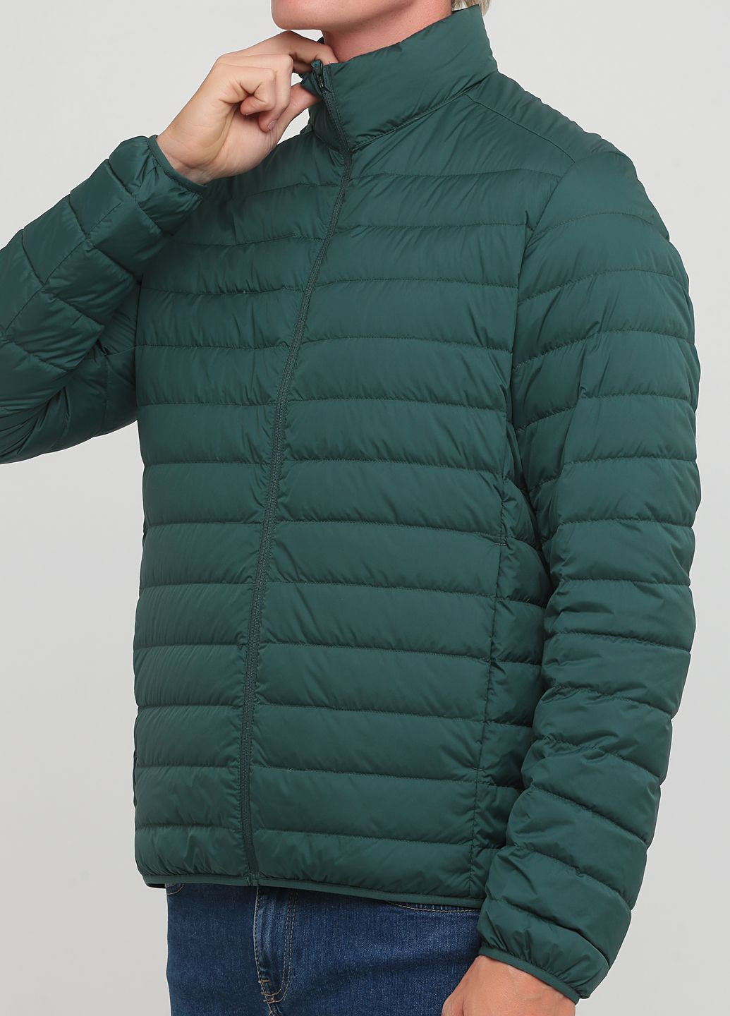 Зелена демісезонна куртка демісезонна - чоловіча куртка uq0318m Uniqlo