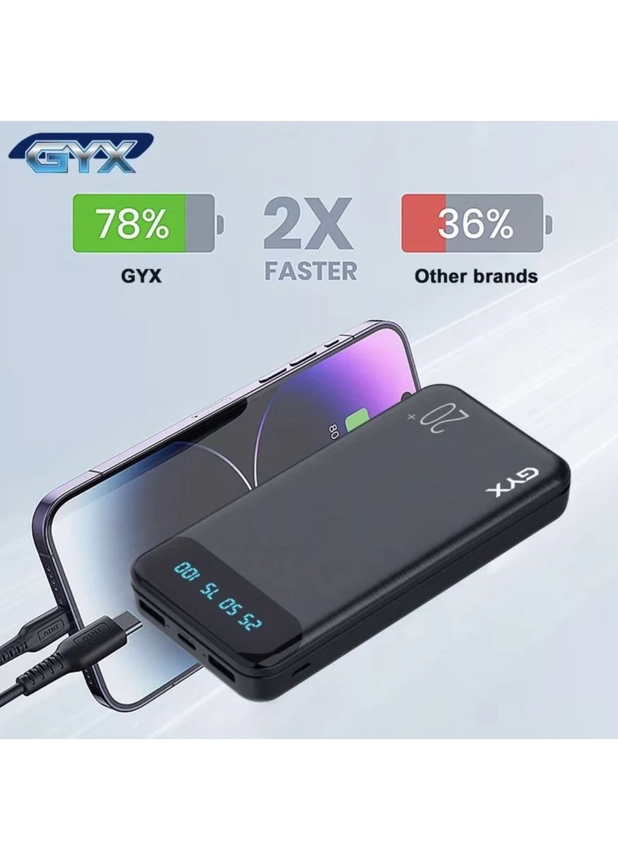 🔋 Портативний павербанк 20000 mAh — високої ємності, USB x2, Type-C / Micro-USB No Brand (395591361)