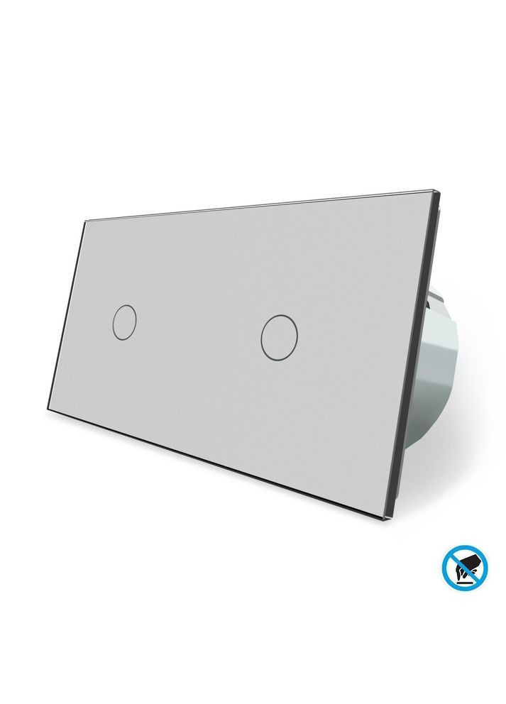 Безконтактний вимикач 2 сенсора (1-1) сірий скло (VL-C701/C701-PRO-15) Livolo (370984956)