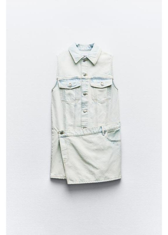 Білий джинсова сукня міні Zara