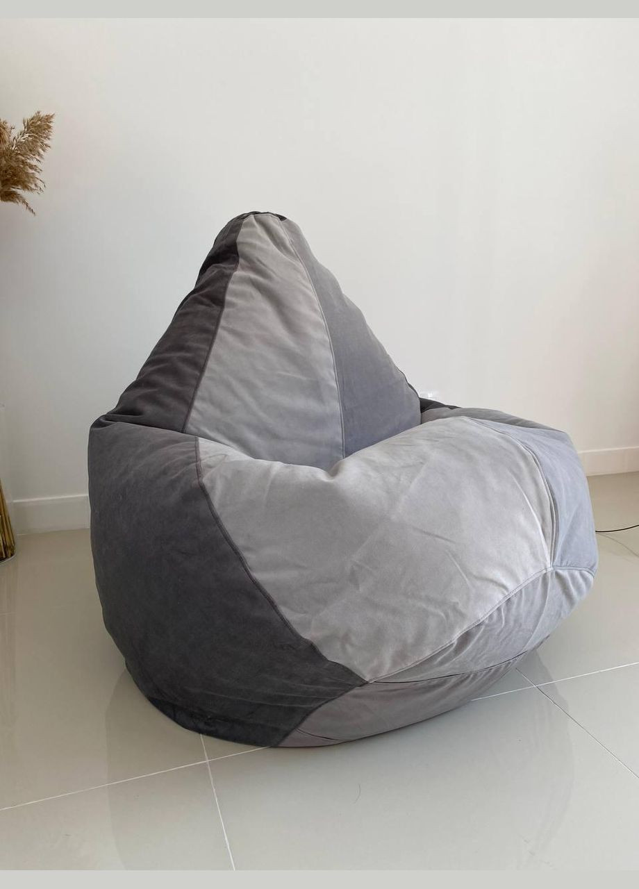 Кресло - мешок груша, XXL - 140х100 Florida Silver+Florida Dark Grey SkyPuff (339871578)