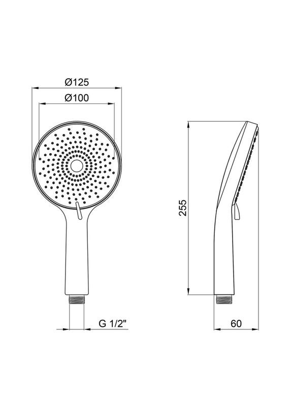 Лійка для ручного душу Niagara 32 120 мм округла Matt Black LIDZ LDNIA32BLM47555 (346492304)