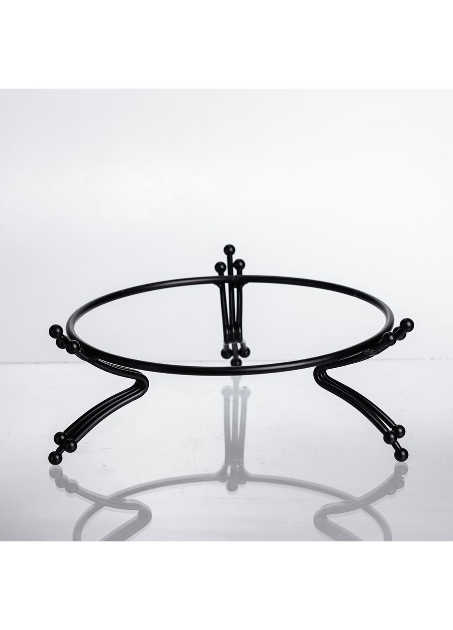 Фруктівниця порцелянова чорна на металевій підставці 20 см для фруктів та солодощів ваза для десертів Yiwu (370432726)