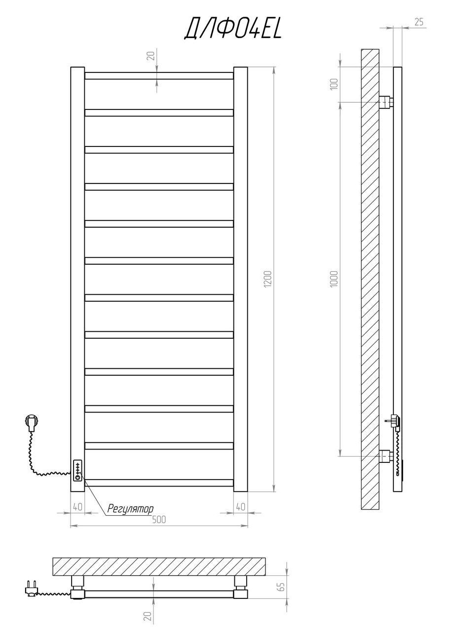 Полотенцесушитель Лофт 1200х500 EL тайм. Kosser (346049043)