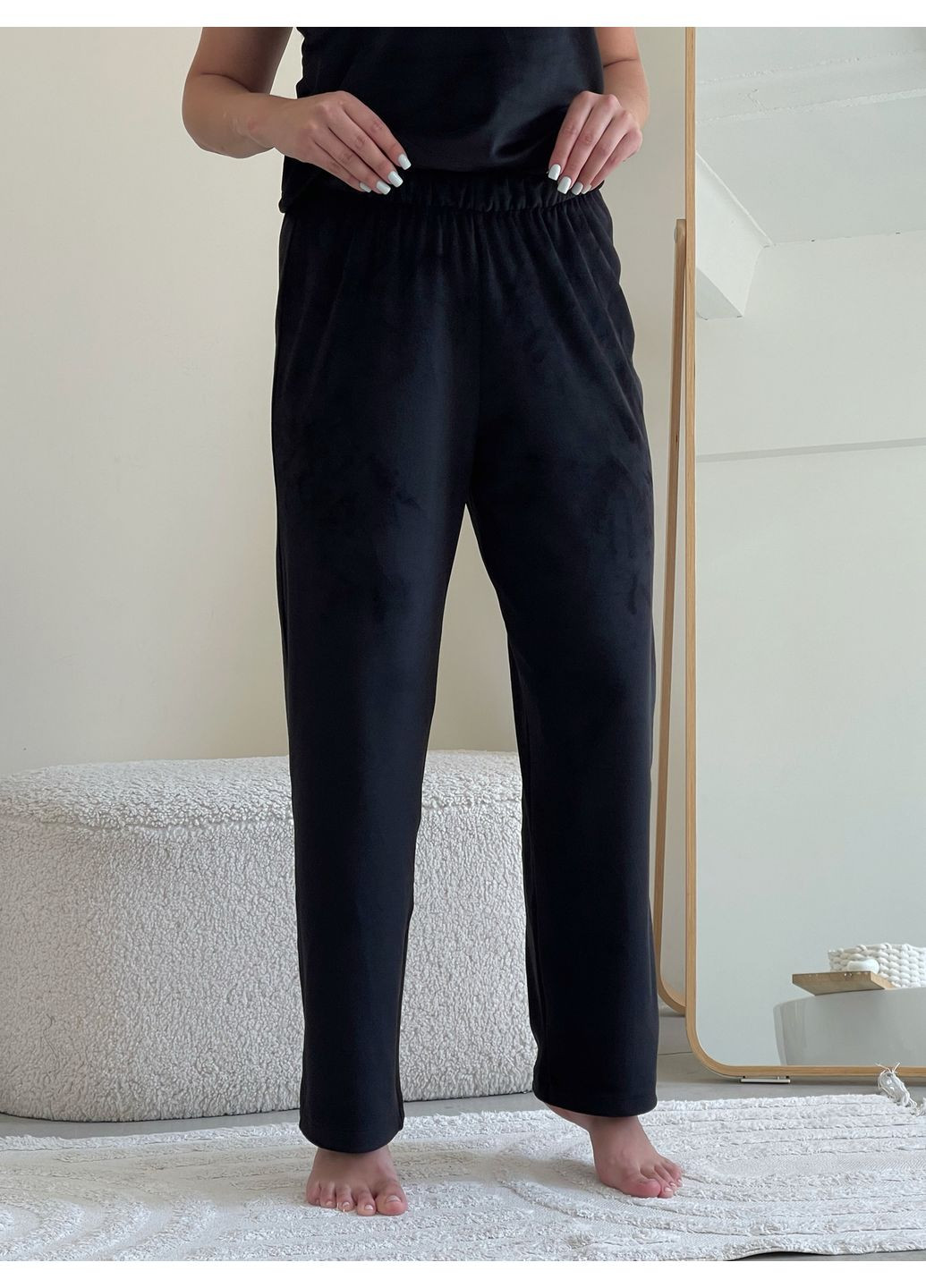 Черная зимняя женская пижама кофта + брюки No Brand 100002411