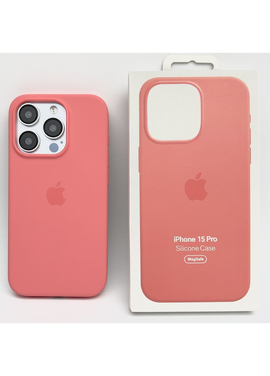 Чехол на 15 PRO Silicone Case Magsafe Full open camera магнитный для айфона 15 О Coral Guava No Brand (369137389)
