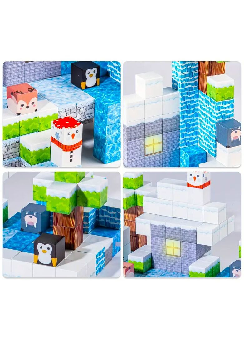 Магнітний конструктор Майнкрафт 138 блоків зі кубиками що світяться Північне сяйво Minecraft (367592482)